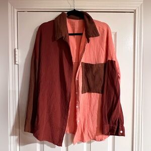 Women’s color block blouse - 3X